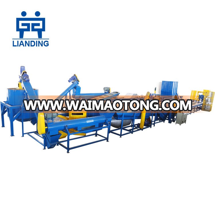 1000kg/h plastic recycling machine, pet bottle crushing washing drying line